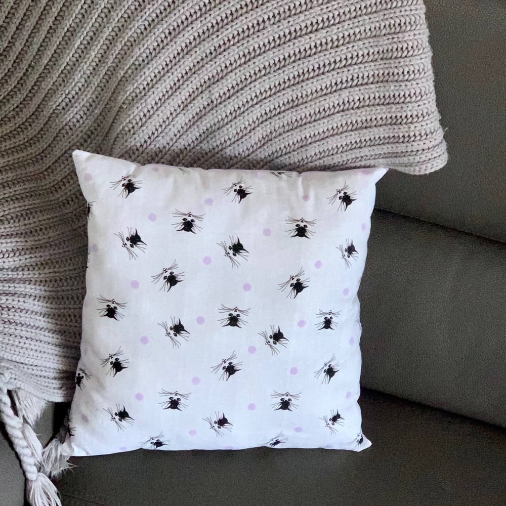1 purple/cat pillow
